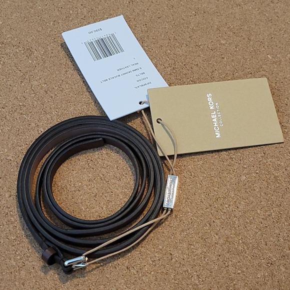 MICHAEL Michael Kors Accessories - NWT Micheal Kors Skinny Brown Belt sz L
